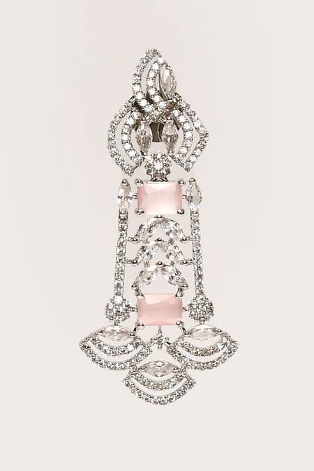 Nazaakat By Samara Singh_Peach Stone Embellished Choker Necklace Set_Online_at_Aza_Fashions