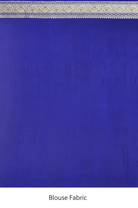 Samyukta Singhania_Blue Georgette Paisley Scatter Woven Saree _Online_at_Aza_Fashions