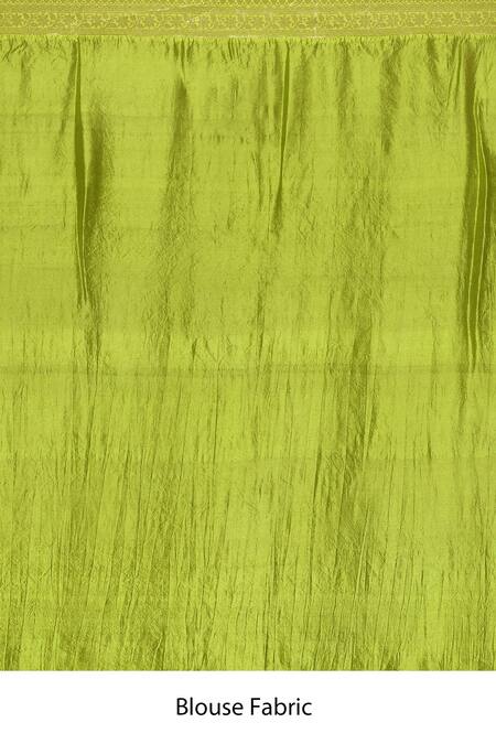 Samyukta Singhania_Green Silk Embroidery Striped Floral Pattern Saree _Online_at_Aza_Fashions