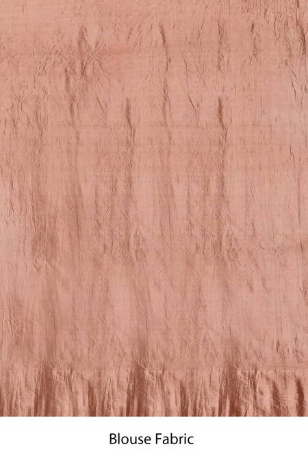 Samyukta Singhania_Peach Silk Embroidery Blooming Rosette Border Saree _Online_at_Aza_Fashions