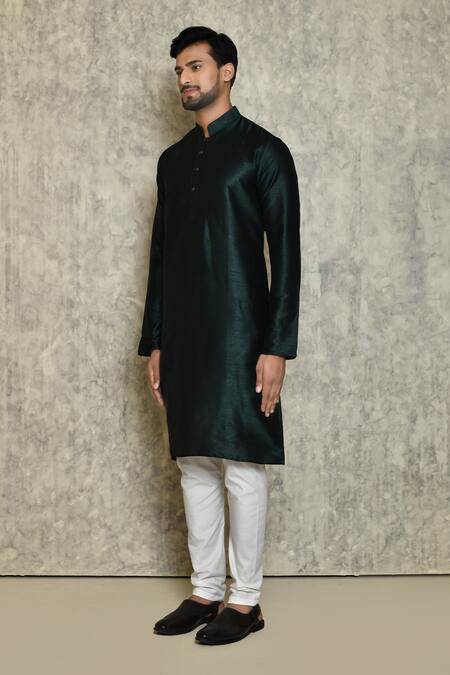 Naintara Bajaj_Green Kurtacotton Silk Woven Paisley Full Sleeves Pattern Kurta Set _at_Aza_Fashions