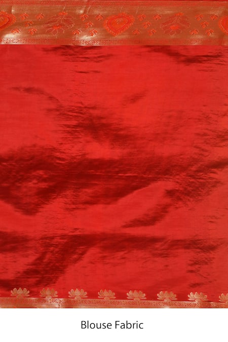 Samyukta Singhania_Red Silk Embroidery Woven Paisley Pallu Saree _Online_at_Aza_Fashions