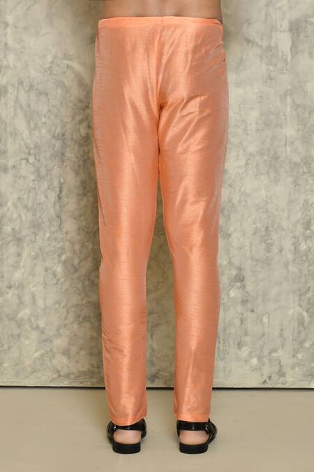 Buy_Naintara Bajaj_Peach Cotton Silk Kurta And Churidar Set _Online_at_Aza_Fashions