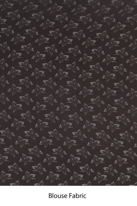 Naintara Bajaj_Blue Crepe Printed Digital Placement Saree_Online_at_Aza_Fashions