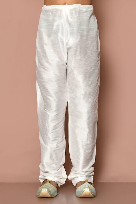 Petite Pomme_Blue Silk Embroidery Placket Straight Kurta Set_Online_at_Aza_Fashions