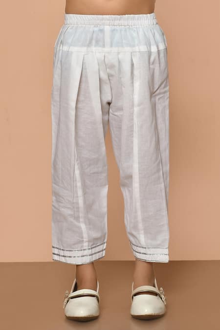 Buy_Pankhuri By Priyanka_Pink Cotton Embroidery Hand Block Print Kurta With Salwar _Online_at_Aza_Fashions