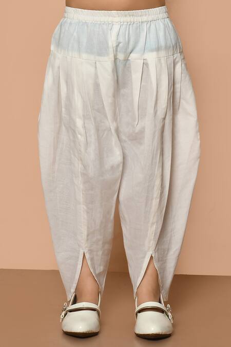 Pankhuri By Priyanka_Red Cotton, Chiffon Lace Flower Print Kurta Set _Online_at_Aza_Fashions