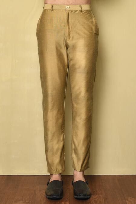 Arihant Rai Sinha Gold Cotton, Silk Mandarin Collar Kurta Set Online at Aza Fashions Arihant Rai Sinha_Gold Cotton, Silk Mandarin Collar Kurta Set _Online_at_Aza_Fashions