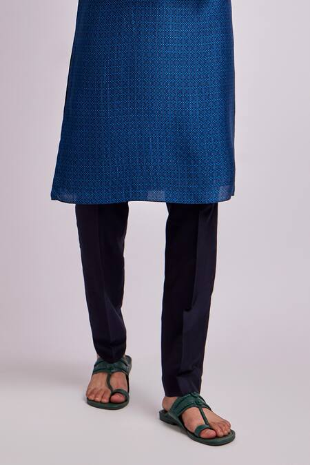 Bubber Couture Blue Silk Cut Work Alexei Diametric Print Kurta Set Online at Aza Fashions Bubber Couture_Blue Silk Cut Work Alexei Diametric Print Kurta Set _Online_at_Aza_Fashions
