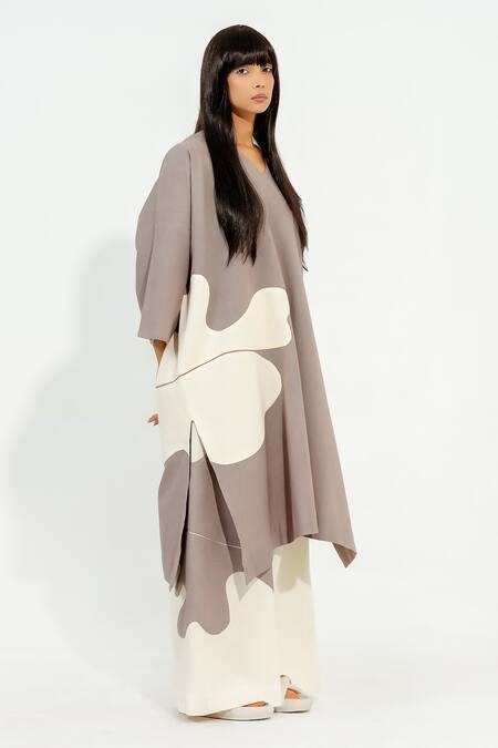 Shop_Stoique_Off White Cotton Matty Applique Basil Flared Pant _Online_at_Aza_Fashions