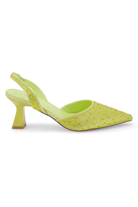 Buy Anaar Green Rhinestones Weekend Halo Embellished Pumps Online at Aza Fashions Buy_Anaar_Green Rhinestones Weekend Halo Embellished Pumps_Online_at_Aza_Fashions