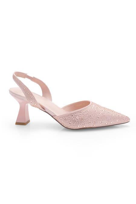 Buy_Anaar_Pink Rhinestones Weekend Halo Embellished Pumps_Online_at_Aza_Fashions