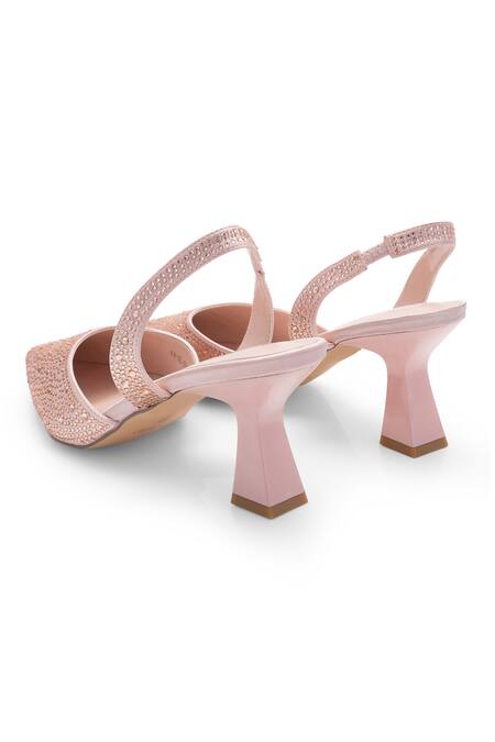 Anaar_Pink Rhinestones Weekend Halo Embellished Pumps_at_Aza_Fashions