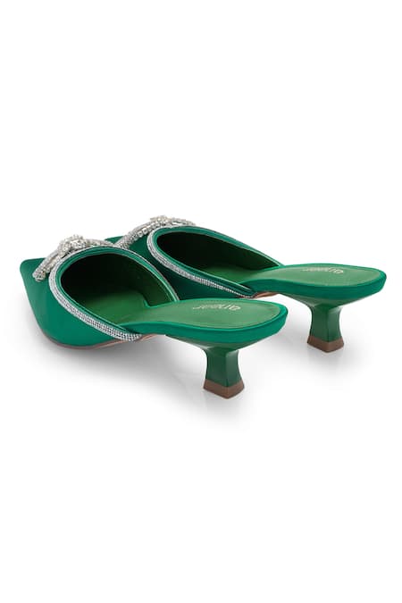 Green kitten best sale heel sandals