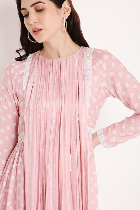 Shop Bha Sha Pink Muslin, Net, Satin Beads, Sequins Anamika Panelled Printed Anarkali Set Online at Aza Fashions Shop_Bha Sha_Pink Muslin, Net, Satin Beads, Sequins Anamika Panelled Printed Anarkali Set _Online_at_Aza_Fashions