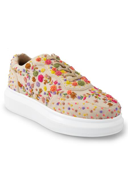 Buy_Anaar_Multi Color Corsage Classic Embroidered Sneakers _Online_at_Aza_Fashions