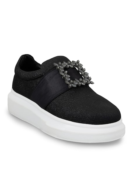 Buy_Anaar_Black Stardust Embellished Sneakers _Online_at_Aza_Fashions