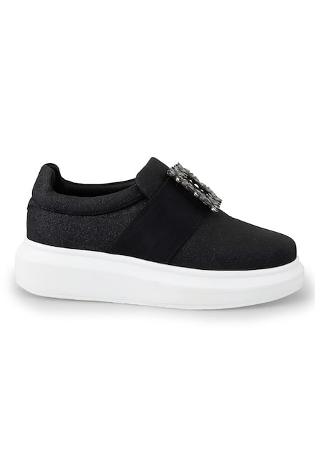 Shop_Anaar_Black Stardust Embellished Sneakers _Online_at_Aza_Fashions