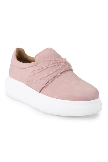 Buy_Anaar_Pink Sweet Talk Embroidered Sneakers _Online_at_Aza_Fashions