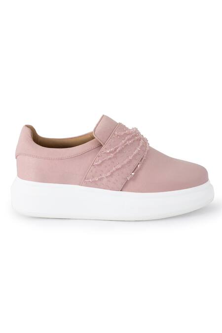 Shop_Anaar_Pink Sweet Talk Embroidered Sneakers _Online_at_Aza_Fashions