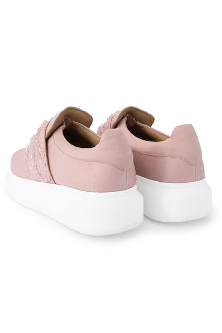 Anaar_Pink Sweet Talk Embroidered Sneakers _at_Aza_Fashions