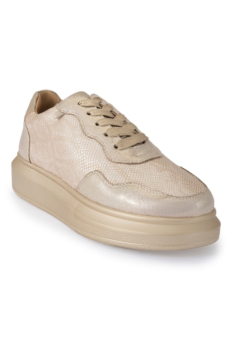 Buy Anaar Gold Groove Classic Geometric Pattern Sneakers Online at Aza Fashions Buy_Anaar_Gold Groove Classic Geometric Pattern Sneakers _Online_at_Aza_Fashions