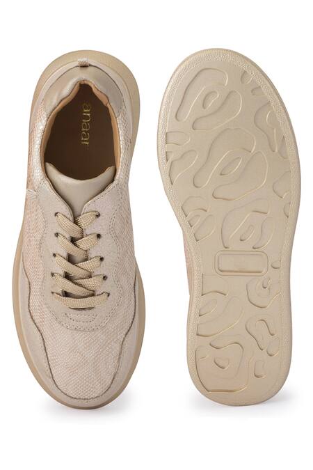 Buy Anaar Gold Groove Classic Geometric Pattern Sneakers Buy_Anaar_Gold Groove Classic Geometric Pattern Sneakers