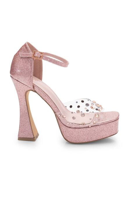Buy Anaar Pink Rhinestones Fairy Wand Platform Heels Online at Aza Fashions Buy_Anaar_Pink Rhinestones Fairy Wand Platform Heels_Online_at_Aza_Fashions