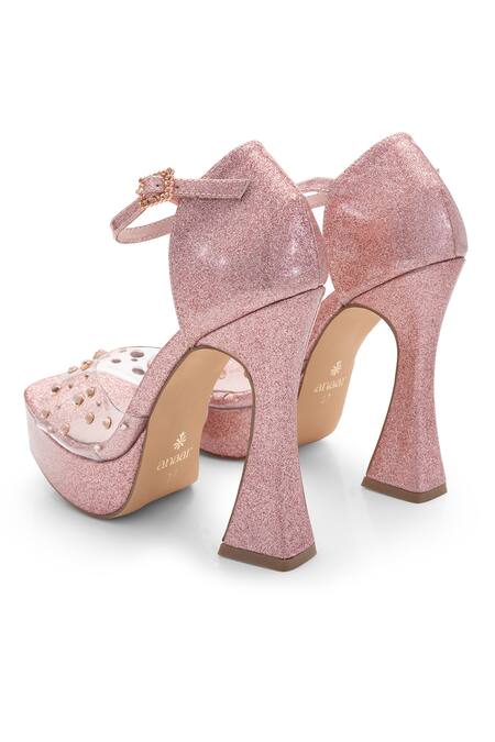 Anaar Pink Rhinestones Fairy Wand Platform Heels at Aza Fashions Anaar_Pink Rhinestones Fairy Wand Platform Heels_at_Aza_Fashions