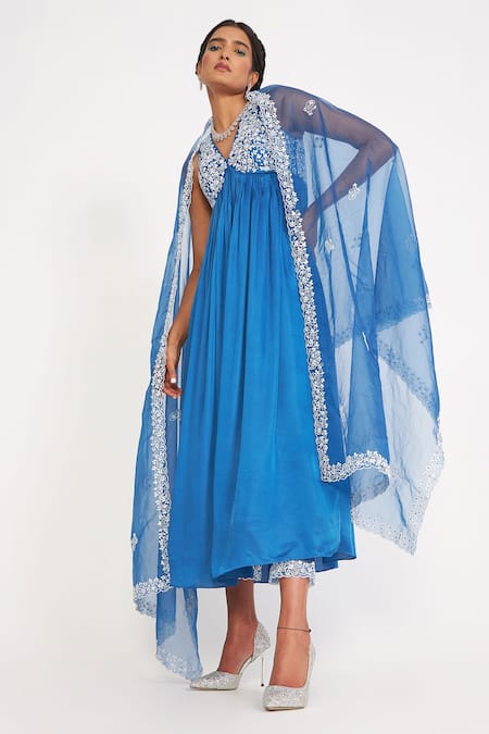Asaga Blue Silk, Cotton, Satin, Organza, Linen Embroidery Isabella Yoke Anarkali Set Online at Aza Fashions Asaga_Blue Silk, Cotton, Satin, Organza, Linen Embroidery Isabella Yoke Anarkali Set _Online_at_Aza_Fashions