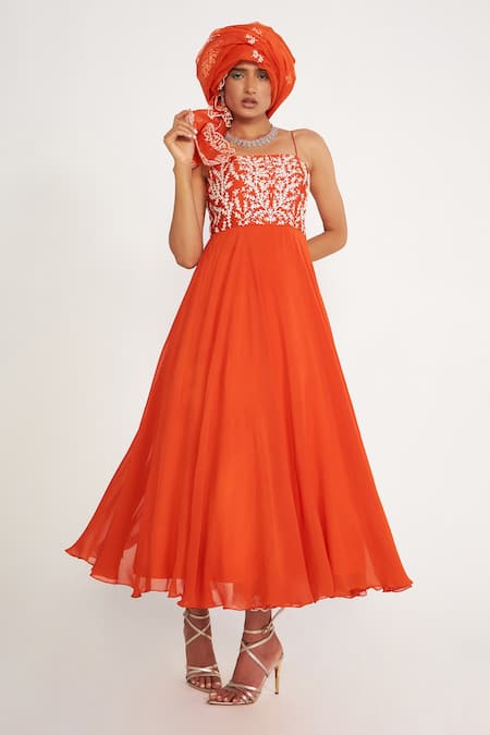 Buy Asaga Orange Silk, Organza, Georgette Embroidery Vida Yoke Anarkali Set Online at Aza Fashions Buy_Asaga_Orange Silk, Organza, Georgette Embroidery Vida Yoke Anarkali Set _Online_at_Aza_Fashions