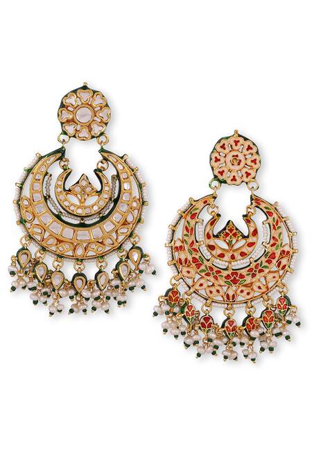 Buy_Auraa Trends_Gold Plated Pearls Drop Chandbalis _Online_at_Aza_Fashions