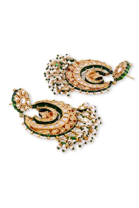 Shop_Auraa Trends_Gold Plated Pearls Drop Chandbalis _Online_at_Aza_Fashions