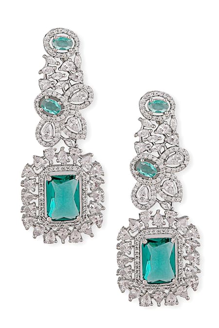 Buy_Auraa Trends_Blue Zari, Stones Zircon Studded Choker Set _Online_at_Aza_Fashions