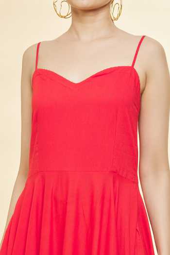 strapless open back dress Structured Puff Sleeve Knitted Skater Dress | Jescka main image 1