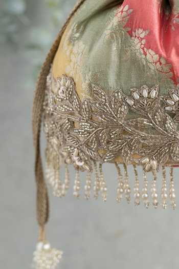 Buy_Amyra_Multi Color Embroidery Abstract Pattern Bucket Potli Bag_Online_at_Aza_Fashions