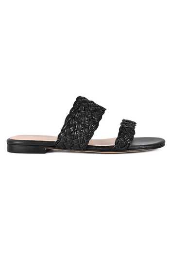 Vanilla Moon_Black Alefiya Dual Strap Flats_Online_at_Aza_Fashions