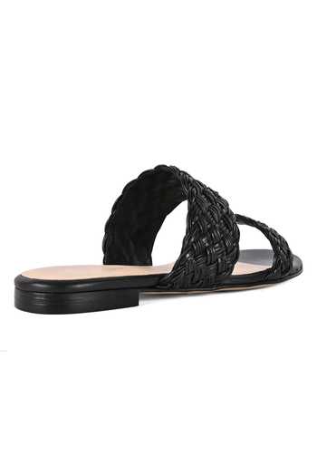 Buy_Vanilla Moon_Black Alefiya Dual Strap Flats_Online_at_Aza_Fashions