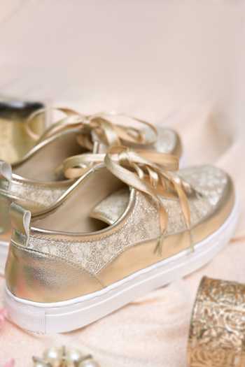 Shop_Coral Haze_Ivory Andrea Lace Detail Wedding Sneakers_Online_at_Aza_Fashions