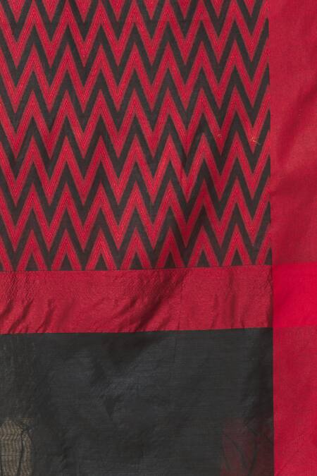 Buy_Naintara Bajaj_Black Cotton, Silk Chevron Woven Dupatta _Online_at_Aza_Fashions