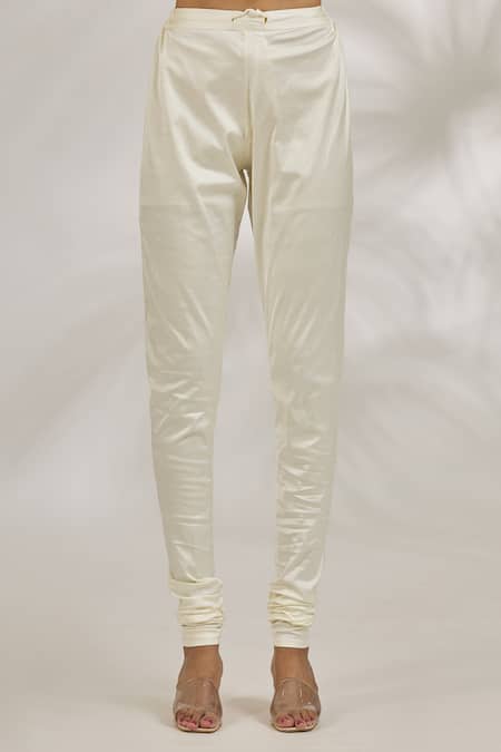 Shop Gopi Vaid Ivory Lycra, Cotton Mahi Thread Embroidered Motif Anarkali With Churidar Online at Aza Fashions Shop_Gopi Vaid_Ivory Lycra, Cotton Mahi Thread Embroidered Motif Anarkali With Churidar_Online_at_Aza_Fashions