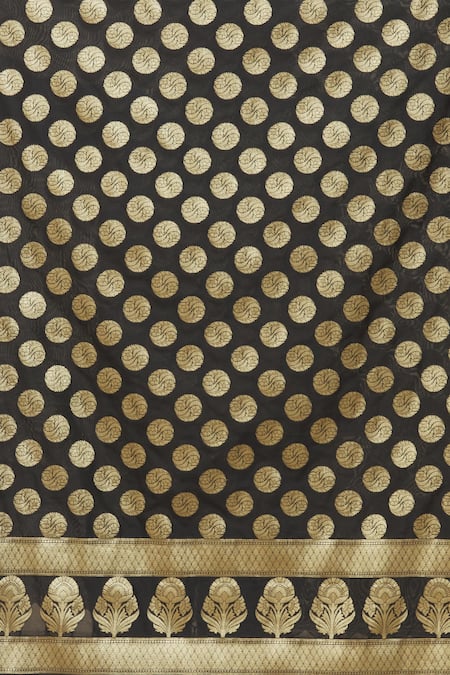 Buy Naintara Bajaj Black Brocade, Silk Embroidery Floral And Geometric Woven Dupatta Online at Aza Fashions Buy_Naintara Bajaj_Black Brocade, Silk Embroidery Floral And Geometric Woven Dupatta _Online_at_Aza_Fashions