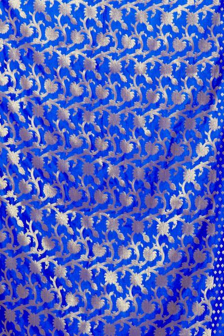 Buy_Naintara Bajaj_Blue Silk Embroidery Floral Pattern Dupatta _Online_at_Aza_Fashions