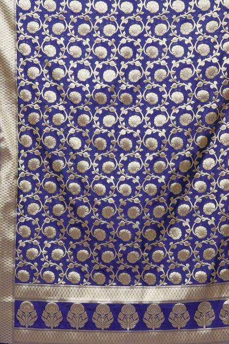 Buy Naintara Bajaj Navy Brocade Embroidery Floral Woven Blue Dupatta Online at Aza Fashions Buy_Naintara Bajaj_Navy Brocade Embroidery Floral Woven Blue Dupatta _Online_at_Aza_Fashions