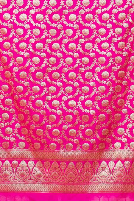 Buy Naintara Bajaj Pink Brocade Zari, Fringe Floral Woven Banarasi Art Silk Dupatta Online at Aza Fashions Buy_Naintara Bajaj_Pink Brocade Zari, Fringe Floral Woven Banarasi Art Silk Dupatta_Online_at_Aza_Fashions