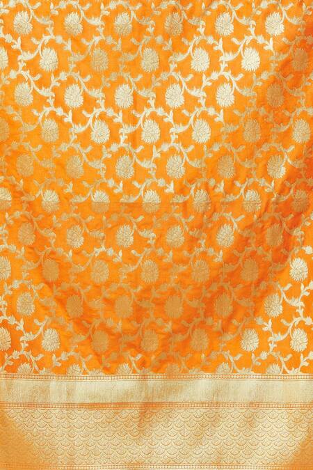 Buy Naintara Bajaj Orange Brocade, Silk Zari, Tassels, Woven Floral Banarasi Art Dupatta Online at Aza Fashions Buy_Naintara Bajaj_Orange Brocade, Silk Zari, Tassels, Woven Floral Banarasi Art Dupatta_Online_at_Aza_Fashions