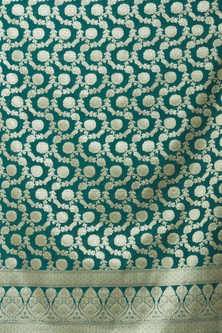 Naintara Bajaj Green Brocade, Silk Tassels Woven Floral Vine Pattern Dupatta Online at Aza Fashions Naintara Bajaj_Green Brocade, Silk Tassels Woven Floral Vine Pattern Dupatta _Online_at_Aza_Fashions