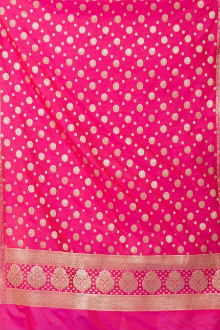 Buy Naintara Bajaj Pink Silk Embroidery Banarasi Floral Pattern Dupatta Online at Aza Fashions Buy_Naintara Bajaj_Pink Silk Embroidery Banarasi Floral Pattern Dupatta _Online_at_Aza_Fashions