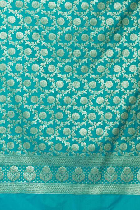 Buy_Naintara Bajaj_Green Brocade Embroidery Floral Butti Pattern Dupatta _Online_at_Aza_Fashions