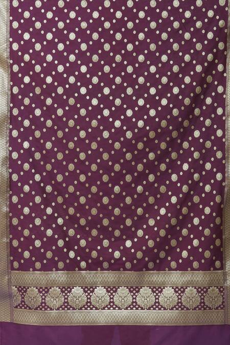 Buy Naintara Bajaj Wine Brocade Embroidery Woven Fringe Hem Dupatta Online at Aza Fashions Buy_Naintara Bajaj_Wine Brocade Embroidery Woven Fringe Hem Dupatta _Online_at_Aza_Fashions